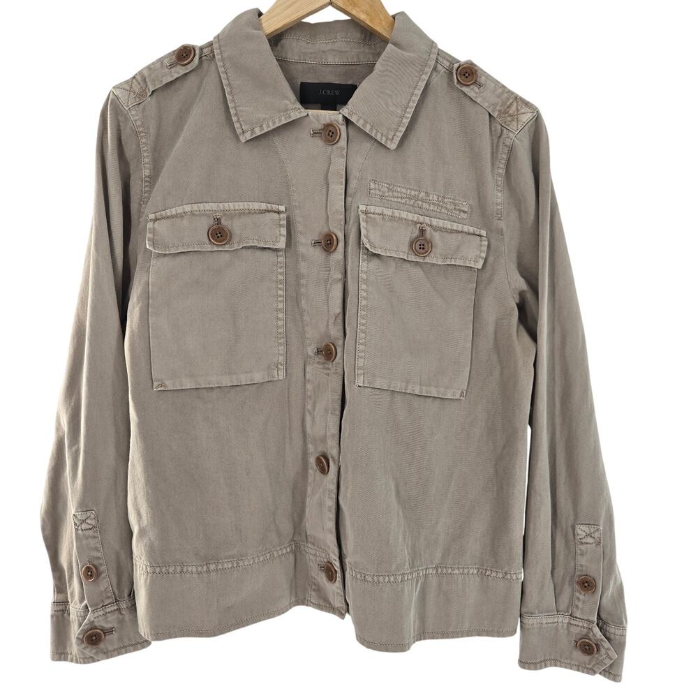 J.Crew Womens Vtg 90s Y2K Classic Utility Elevated Basic Swing Khaki Jacket M